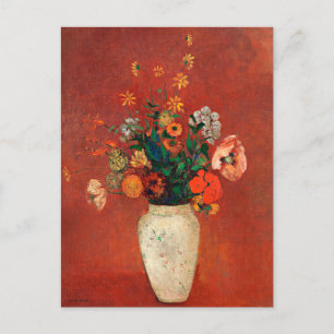 Redon - Bouquet in einer chinesischen Vase Postkarte