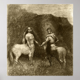 Redon - Das Zentauren-Paar 1885 Poster
