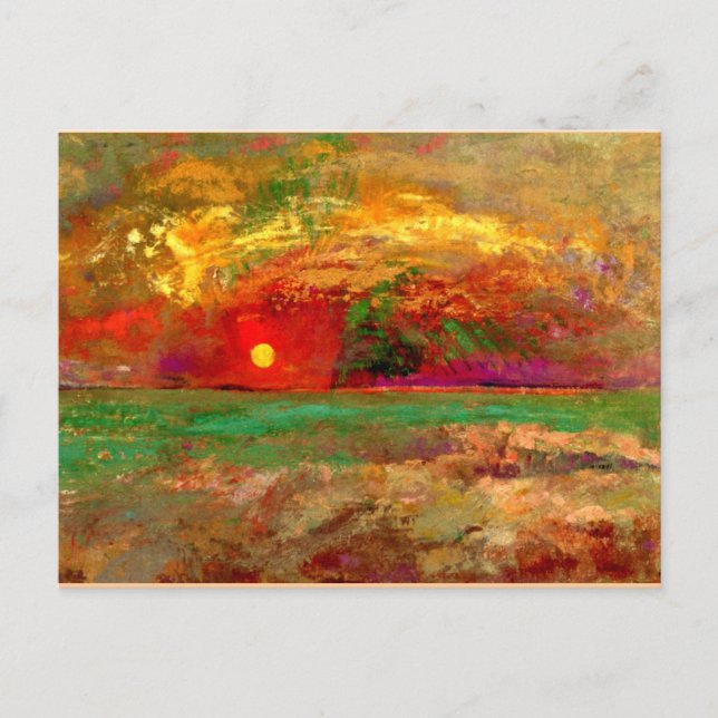 Redon - Der Sonnenuntergang Postkarte (Vorderseite)