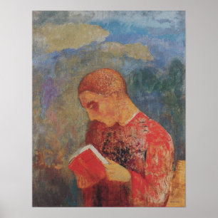 Redon - Elsass oder Lesender Mönch Poster