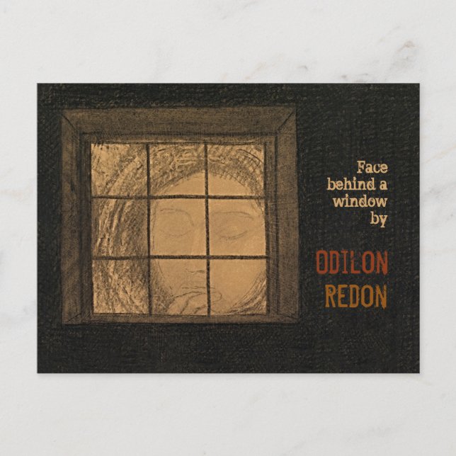 Redon Face hinter einem Fenster CC0681 Postcard Postkarte (Vorderseite)