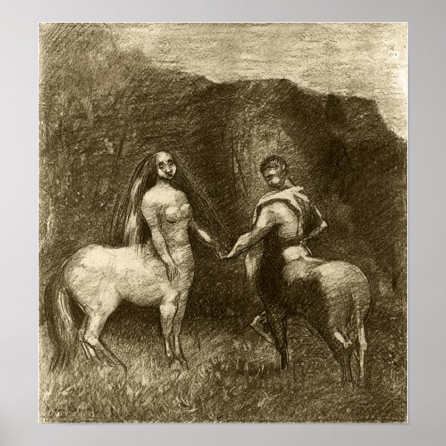 Redon - The Couple Of Centaures 1885 Poster (Vorne)