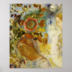Redon - Zwei junge Mädchen unter Blume Poster
