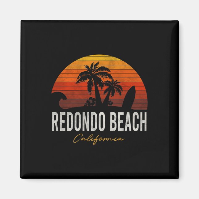 Redondo Beach California Palms Vacation Surf Sundo Magnet (Vorne)