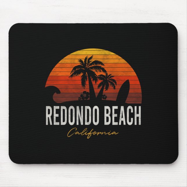 Redondo Beach California Palms Vacation Surf Sundo Mousepad (Vorne)
