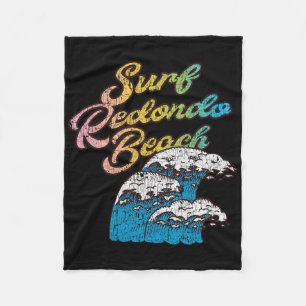Redondo Beach, Kalifornien Surf Vintage Retro 60er Fleecedecke