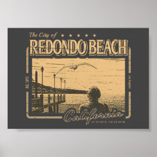 REDONDO BEACH KALIFORNIEN VINTAG - KING HARBOR POSTER
