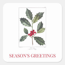 REDOUTÉ CHRISTMAS HOLLY UMSCHLAG AUFKLEBER STICKER