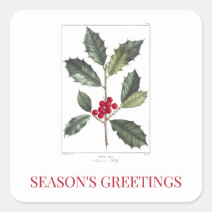 REDOUTÉ CHRISTMAS HOLLY UMSCHLAG AUFKLEBER STICKER