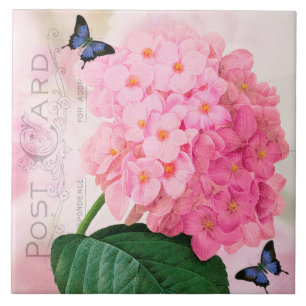 Redoute französische rosa Hydrangea-Keramik-Flies Fliese