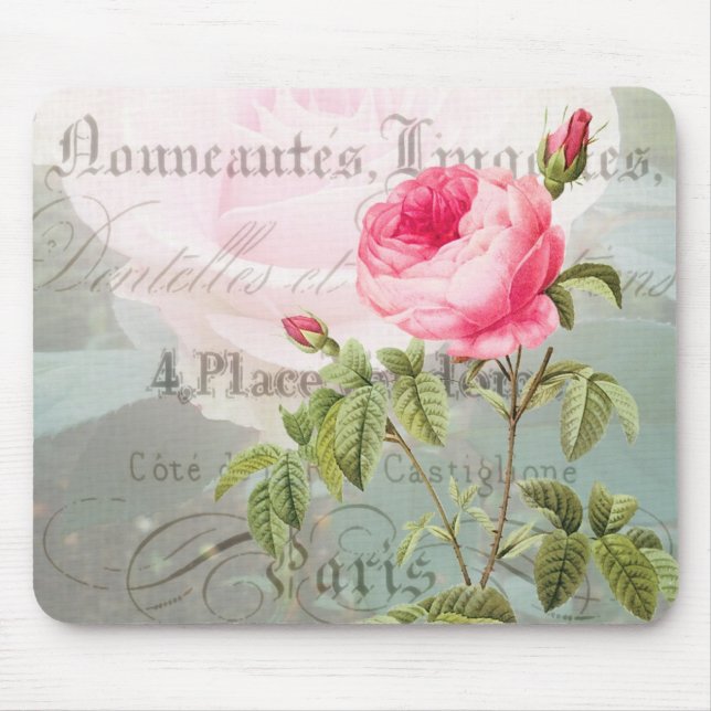 Redoute French Rose Mousepad (Vorne)