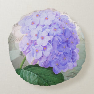 Redoute lila Hydrangea-Blumenblattthrow-Kissen Rundes Kissen