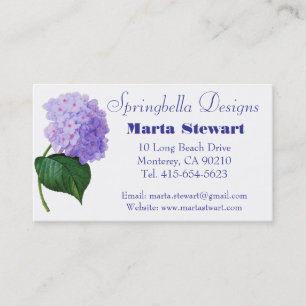 Redoute Lila Hydrangea Custom Business Cards Visitenkarte
