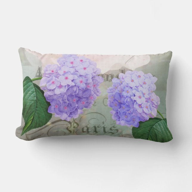 Redoute lila Hydrangealumbales Throw-Kissen Lendenkissen (Vorderseite)