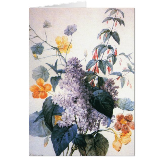 Redoute Lilac Bouquet Card (Vorne)