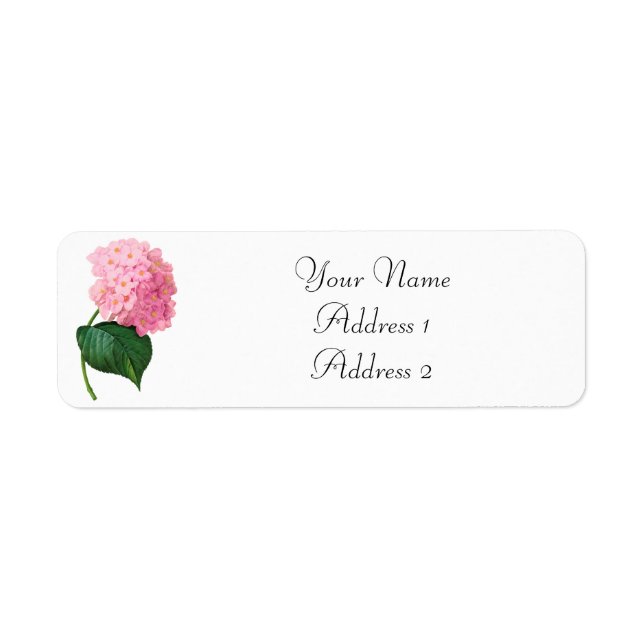 Redoute Pink Hydrangea Avery Address Labels (Vorne)