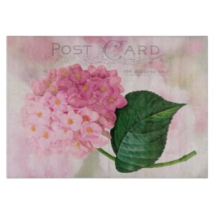 Redoute Pink Hydrangea Blume Glasschneidebrett Schneidebrett