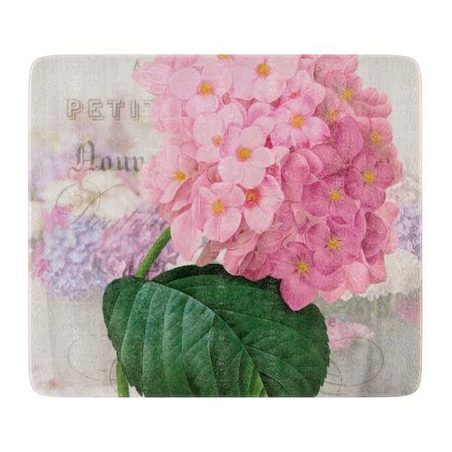 Redoute Pink Hydrangea Rectangle Cutting Board Schneidebrett (Vorderseite)