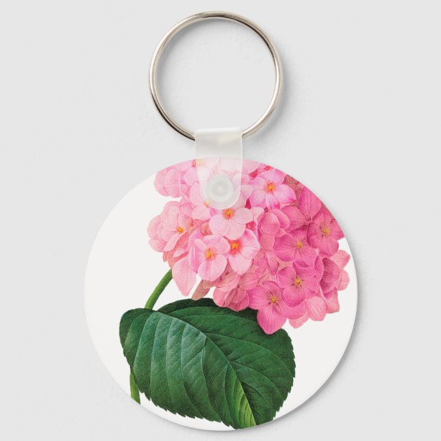 Redoute Pink Hydrangea Schlüsselanhänger (Vorderseite)