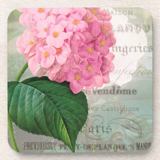Redoute Pink Hydrangea Untersetzer (Vorderseite)