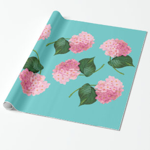 Redoute Pink Hydrangea Wrapping Paper Geschenkpapier