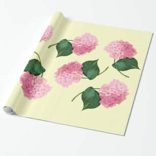 Redoute Pink Hydrangea Wrapping Paper Geschenkpapier