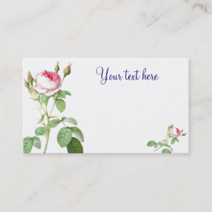 Redoute Pink Rose Business Cards Visitenkarte