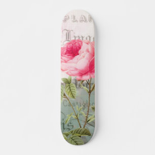 Redoute Pink Rose Skateboard