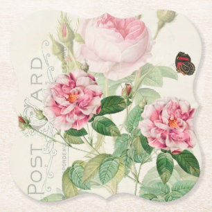Redoute Pink Roses Blume Akzente Papierfassung Unt Untersetzer