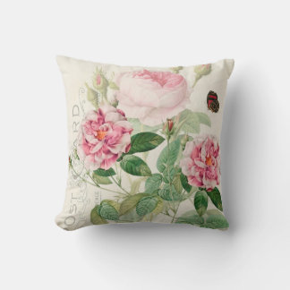 Redoute Pink Roses Blume Akzente Throw Kissen