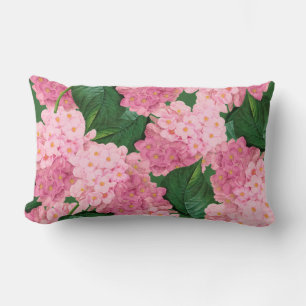 Redoute rosa Hydrangea-Blumen-Kissen Lendenkissen