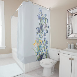 Redoutes blaue Iris-Blumen-Blumengarten Duschvorhang