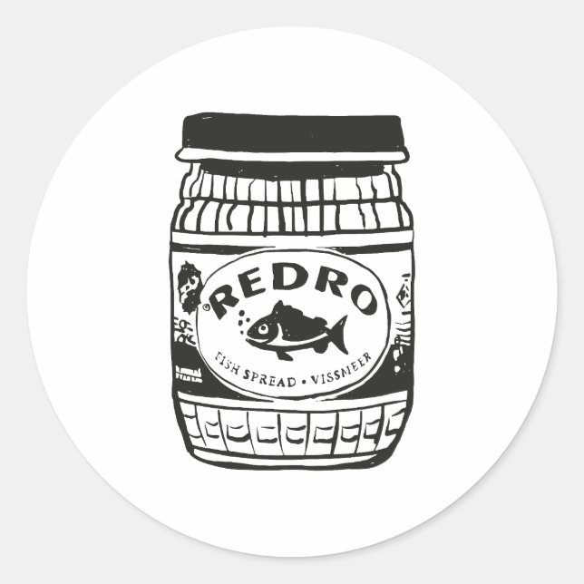 Redro Fish Paste Illustration Runder Aufkleber (Vorderseite)