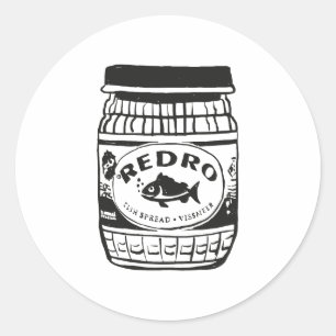Redro Fish Paste Illustration Runder Aufkleber