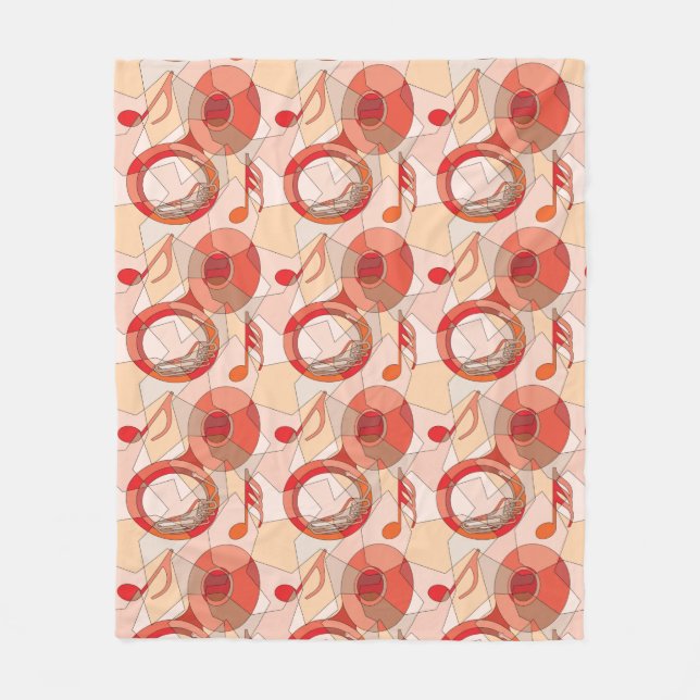 Reds der Tuba-Musiknote Fleecedecke (Vorderseite)