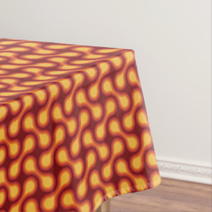 Reds des Grafischen Kreises von Funky 1970s Tischdecke