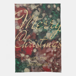 Reds Grüntöne Golds Personalisieren Küche Geschirrtuch