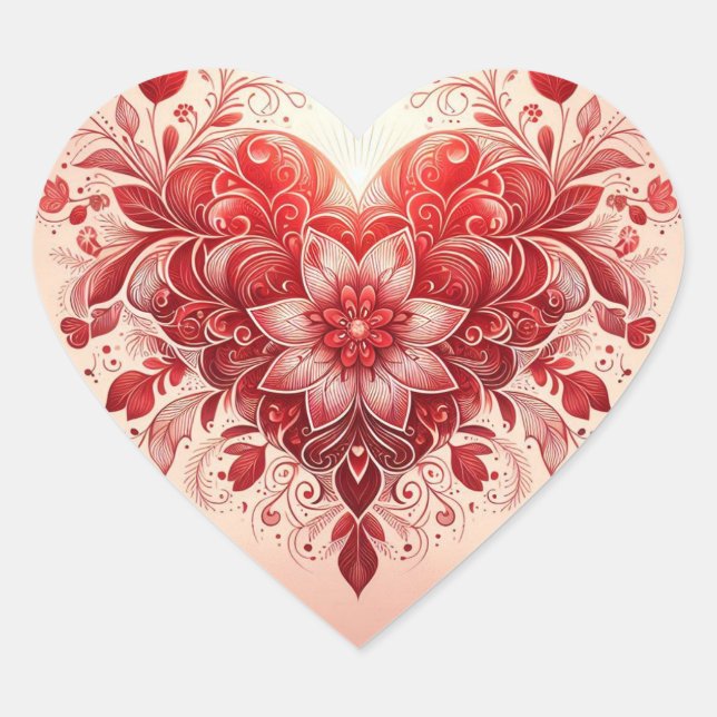 Reds Heart Herz-Aufkleber (Vorderseite)