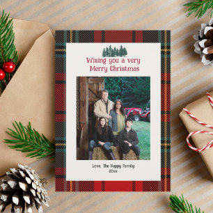 RedTartan Kariertes Foto Frohe Weihnachtskarte Feiertagskarte