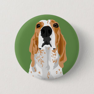 Redtick Coonhound-Kopfknopf Button