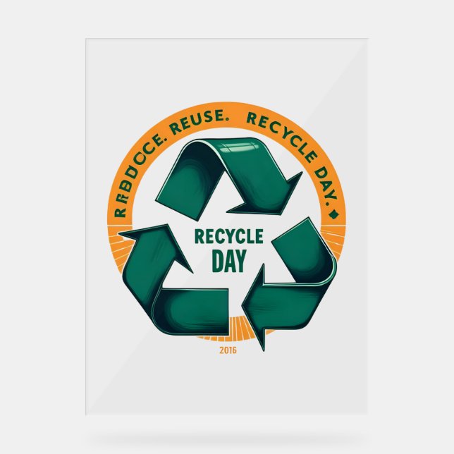 Reduce Reuse Recycle Eco Tee Acrylschild (Vorderseite)
