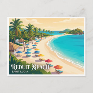 Reduit Strand Gros Islet Saint Lucia Postkarte
