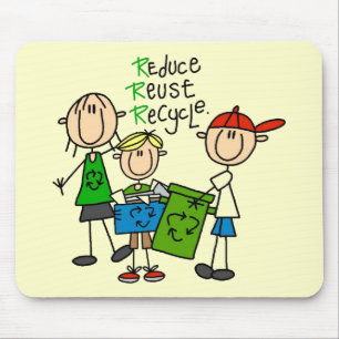 Reduziere, Wiederverwende, Recycel T-Shirts und Ge Mousepad