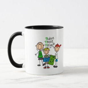 Reduziere, Wiederverwende, Recycel T-Shirts und Ge Tasse