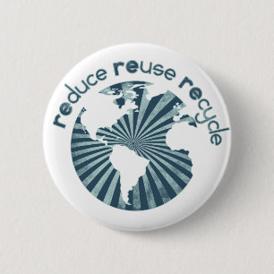 Reduziere Wiederverwende Recyceliere Planet Erden Button