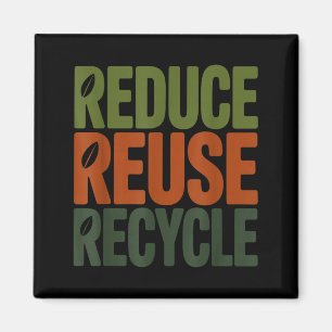 Reduziere Wiederverwendung Recycling umweltfreundl Magnet