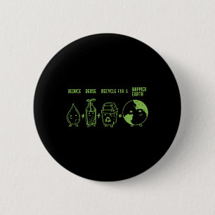 Reduzieren Wiederverwendung Gerecycelt Shirt Earth Button