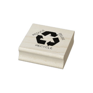 Reduzierung, Wiederverwendung, Recycle Gummistempel