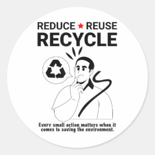 Reduzierung, Wiederverwendung, Recycle _ Umweltsch Runder Aufkleber