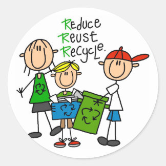 Reduzierung, Wiederverwendung, Recycle von T - Shi Runder Aufkleber